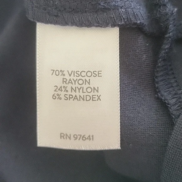 J Jill Navy Blue Ponte Ruffle Wrap Dress Size Medium Petite MP - Picture 9 of 10